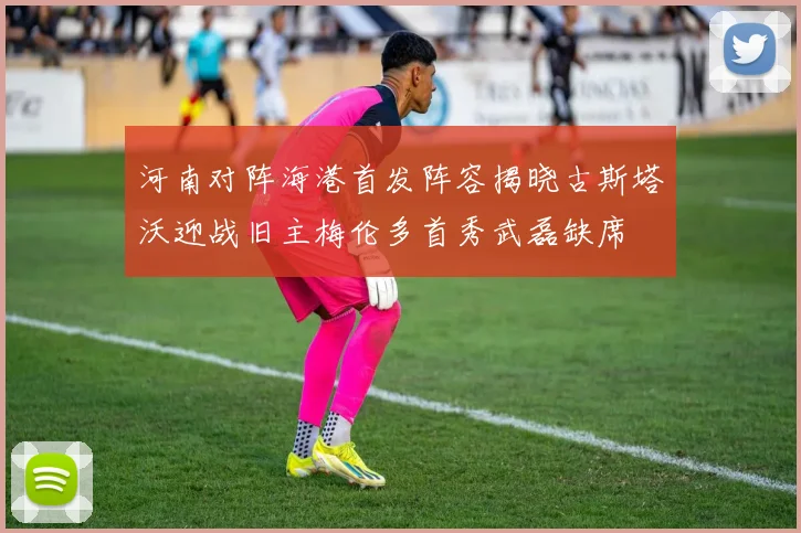 河南对阵海港首发阵容揭晓古斯塔沃迎战旧主梅伦多首秀武磊缺席